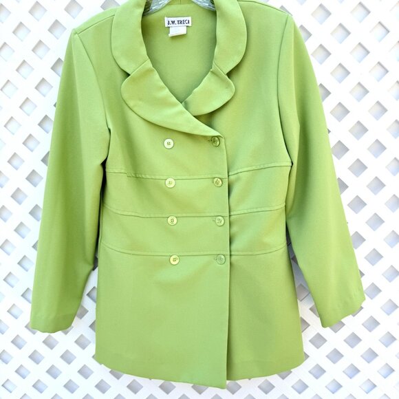 BEAUTIFUL J.W. TRECI LIME GREEN SUIT-SKIRT SET - Picture 2 of 3